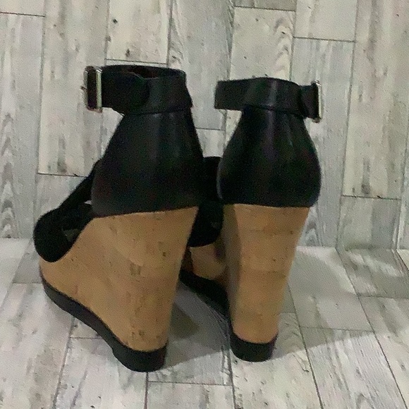 Marc Fisher “Hillory” black wedge summer sandal size 9.5 - Picture 4 of 7